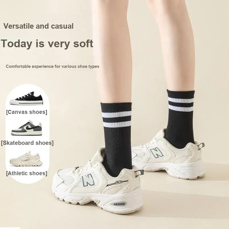 MIIOW Mid Calf Socks Women's 5 Pack-8