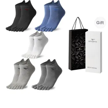 SEPTWOLVES Ankle Socks Men's 5 Pack Gift Box Set+Shopping Bag