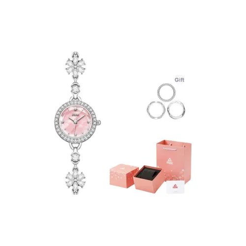 PEAK Dolphin Series Кварцевый механизм ремешок из нержавеющей стали женские часы розовый циферблат