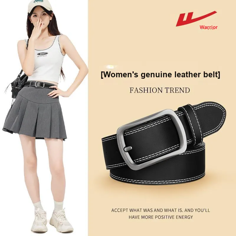 Warrior Bovine Split Transfer Leather Belt Women's 3.8cm-2
