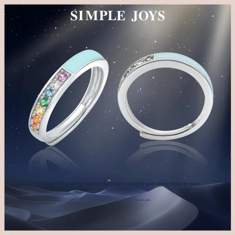 SIMPLE JOYS S925 Silver Rings Unisex-3