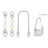 Silver[White Four-Leaf Clover+Daisy Extender Chain]+Decorative Chain 40cm