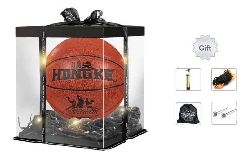 HONGKE PU Basketball Red Brown Size 5 Ball Training Kids'-2