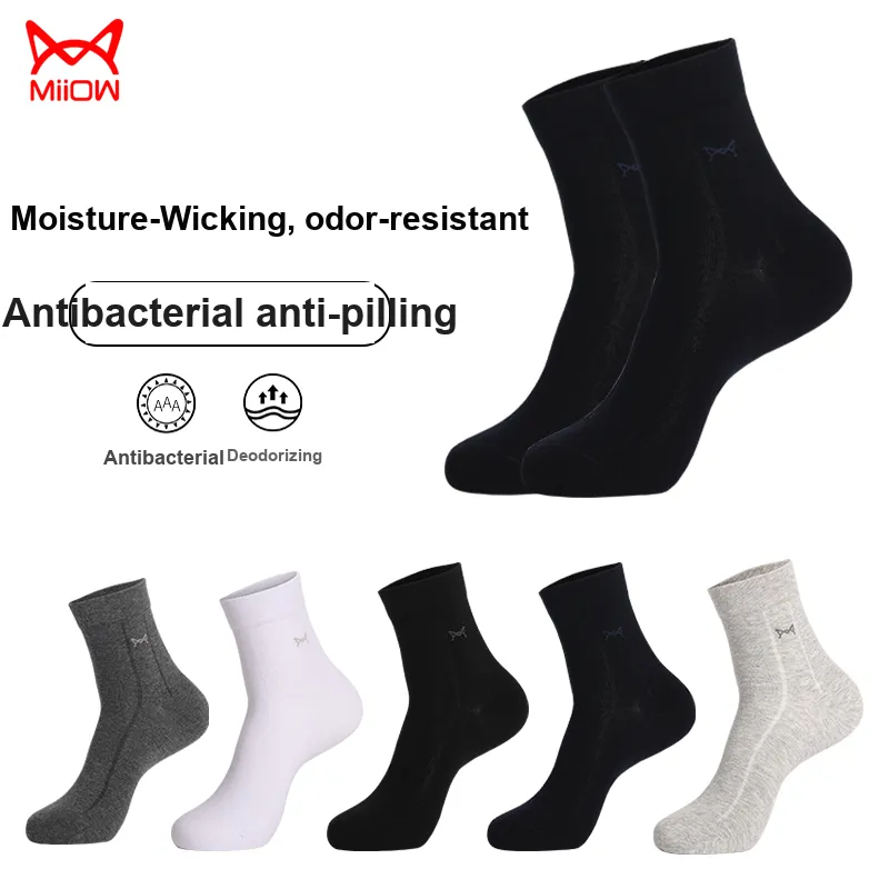 MIIOW Mid Calf Socks Men's 5 Pack-2