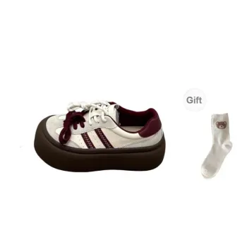 BINGO DUCK Thermal Coverage Skateboard Shoes Women's Burgundy
