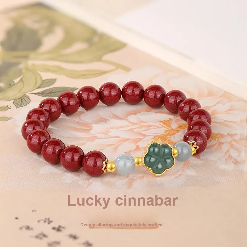 JINLIUFUJIXIANG Reconstructed Cinnabar Bracelets Unisex-2