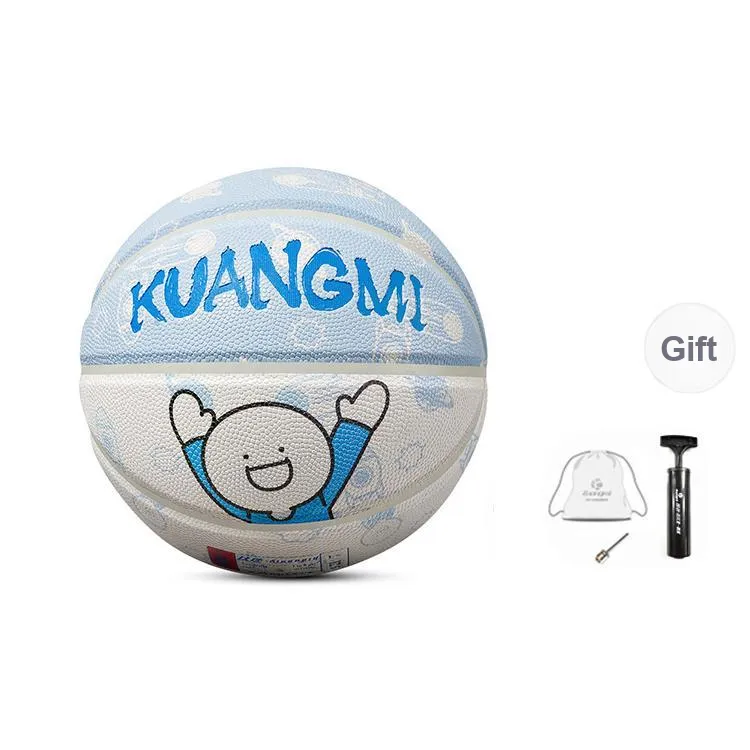 Kuangmi PU Basketball Blue White Size 6 Training Women's-6