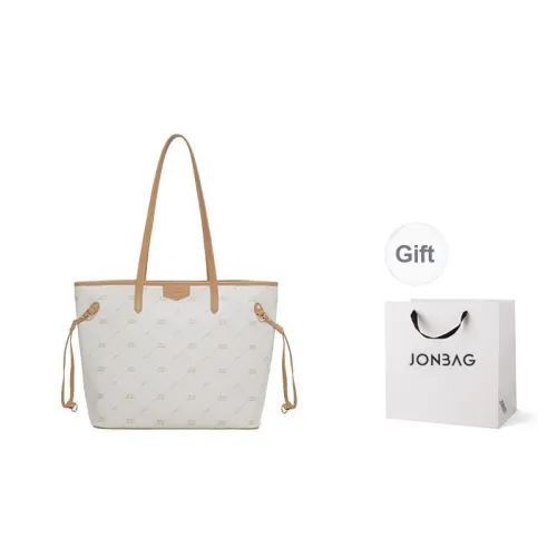 JONBAG PVC Shoulder Bag, Handbag Tubas Women's White & Nut Brown, Classic Black