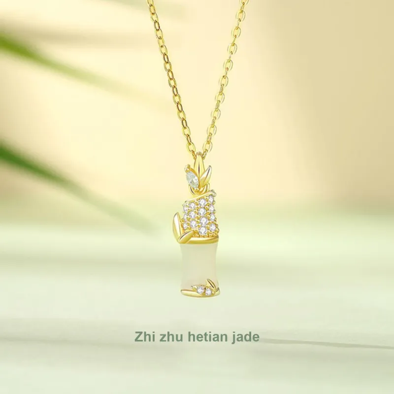 CHIMERA Hetian Jade Necklaces Pale Greenish White Jade Women's-1