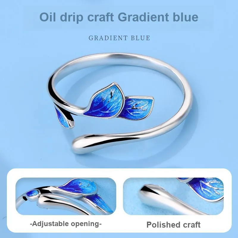 LAOYINJIANG S925 Silver Open Ring Finger, Adjustable Women's-5