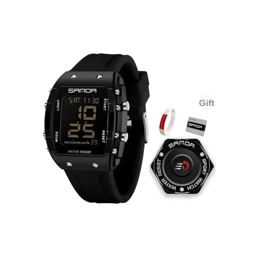 Sanda Electronic Механизм Силиконовый ремешок Часы Мужские Серый циферблат