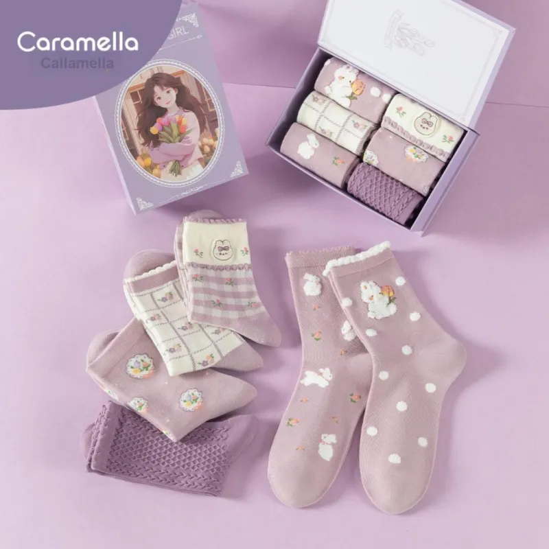 Caramella Mid Calf Socks Women's 6 Pack-2