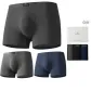 Narrow Waistband 3 Pack Box Included (Black+Dark Gray+Navy Blue) 100% cotton High-Rebound Antibacterial