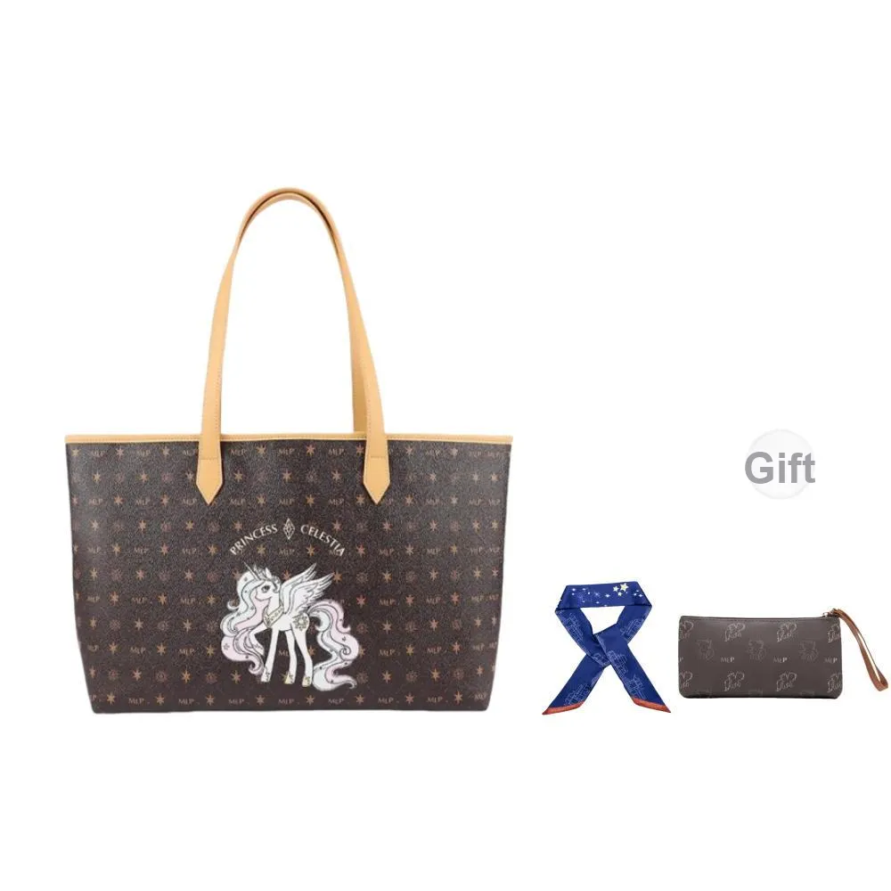 PinkyPinky My Little Pony PVC Tote Bag Shoulder Bag Regular Women's Brown/Ecru