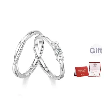Lao Feng Xiang S999 Fine Silver Ring Pair Unisex
