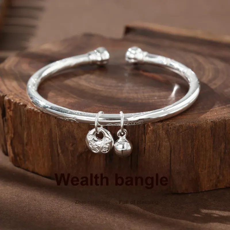 KINGFOCUS Sterling Silver Bangles Women's-1