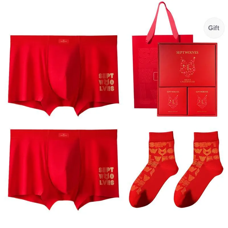 SEPTWOLVES Underpants Men's 4 Pcs Gift Box Set+Shopping Bag-0
