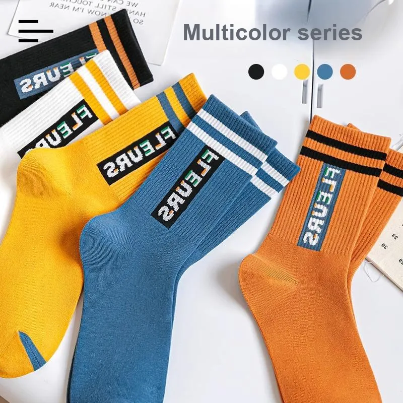 LUOLIAN Mid Calf Socks Unisex 5 Pack-25