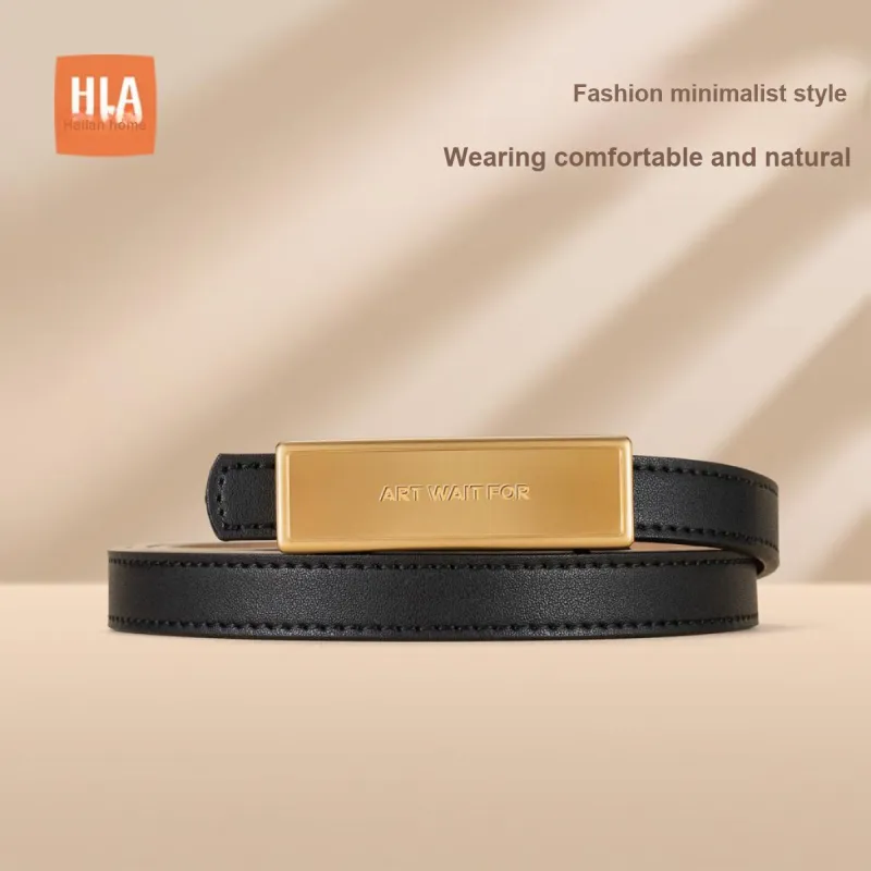 HLA Cow Leather Leather Belts Women's Width 1.45cm-2