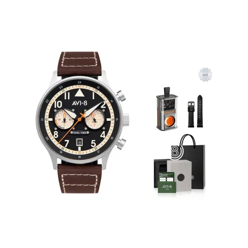 AVI 8 HAWKER HURRICANE Наручные часы Кварцевый механизм Ремешок из нержавеющей стали Черный циферблат Мужские часы