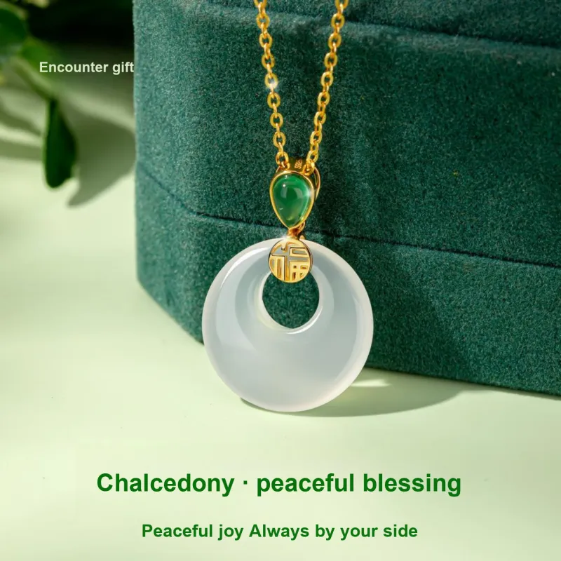 Encounter Gift Natural Chalcedony Necklaces Women's-2