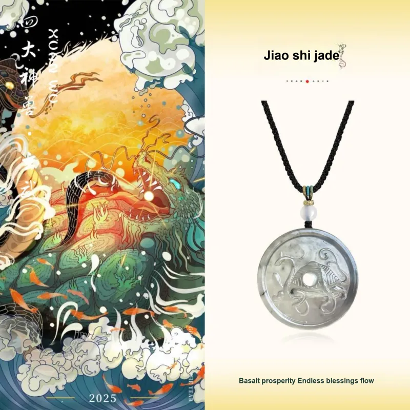 JIAOSHIYU Serpentine Jade Necklaces Unisex-7
