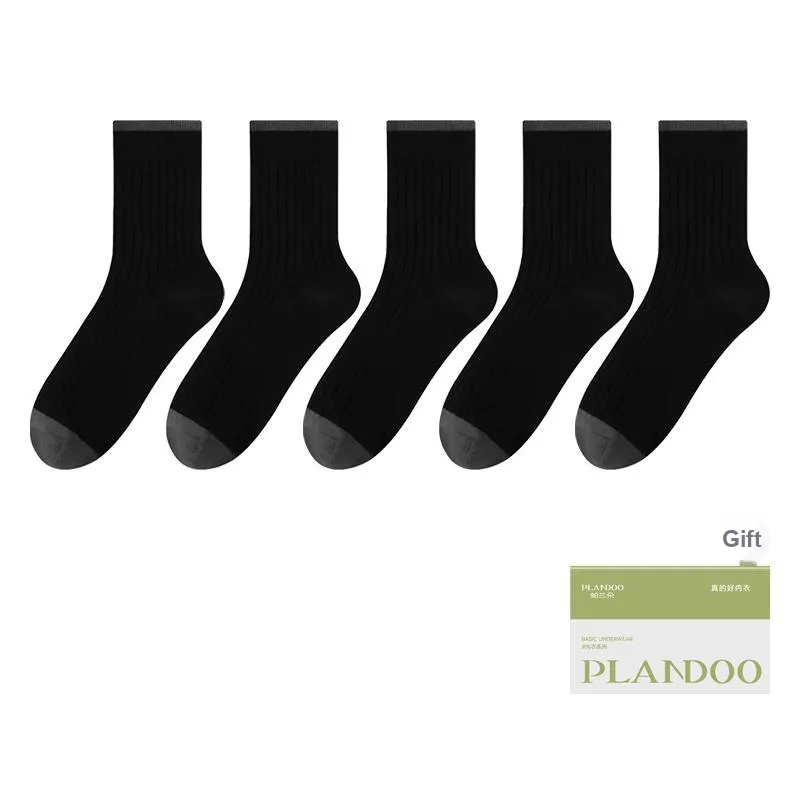 PLANDOO Mid Calf Socks Men's Shopping Bag 5 Pack-22