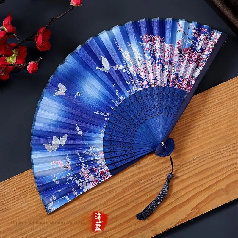 JINGDI Twill Damask And Silk Foldable Small Fan-21