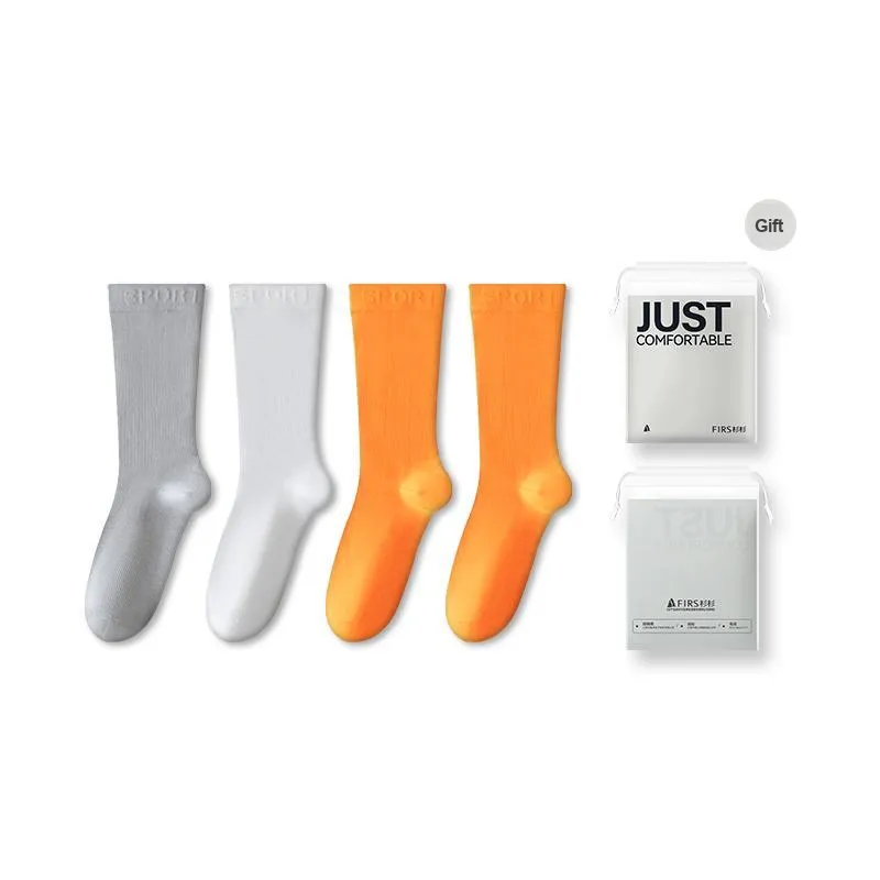 FIRS Mid Calf Socks Men's 4 Pack Mixed color Combination-24