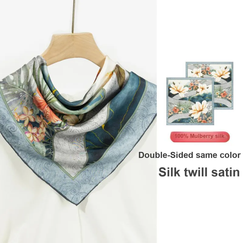 Shanghai Story 100% Mulberry Silk Scarves Women's Fragrant Tea Elegance, Gift Box Set-11