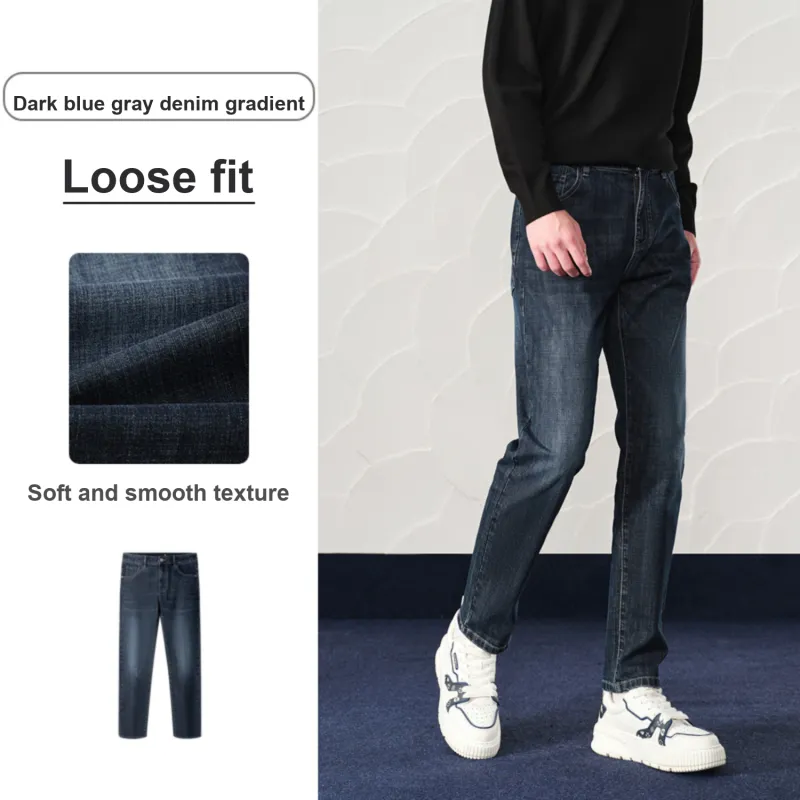 HLA Jeans Men Blue Gray Denim Gradient Dark 3A-3