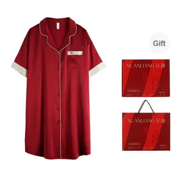 Xuan Liang Nightgown Women's Gift Box Set Maroon
