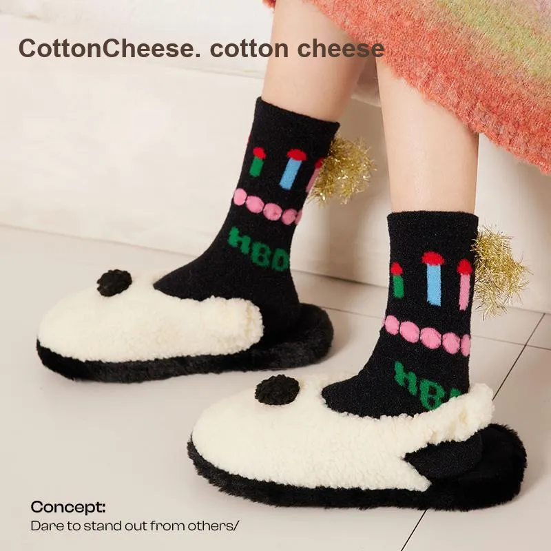 COTTON CHEESE Mid Calf Socks Women's 3 Pack-8
