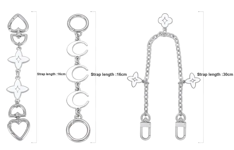 Lan Bao Fan Metal Alloy Bag Strap Women's Silver-1