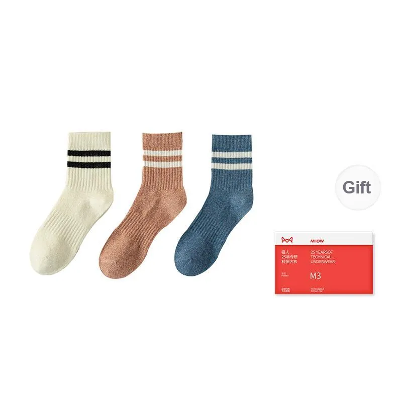 MIIOW Mid Calf Socks Women's 3 Pack-0