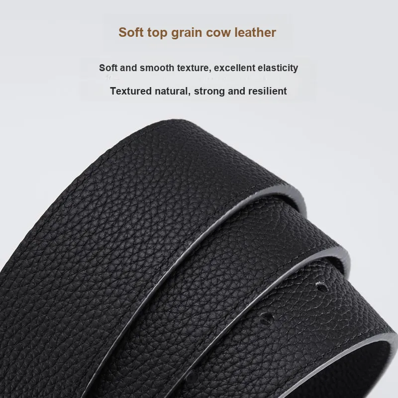 GUSKI Top Grain Cow Leather Belt Husband Elegance Belted Pants Men's Width 3.9cm Gift Box Set-4
