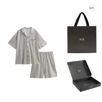 Same Language Pajama Gift Box Men's White Paper · Floral