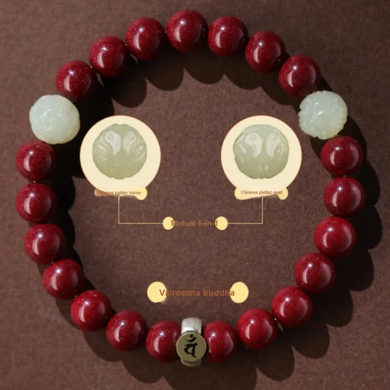 ZHIZUO Natural Cinnabar Bracelets Unisex-21