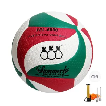 THREEHUAN Pu Size 5 Volleyball Unisex Red Green White