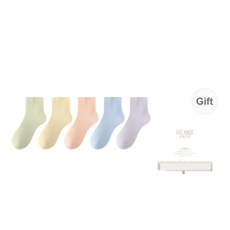 XIA.WA.ZHI.XIU Mid Calf Socks Women's Box 5 Pack-30