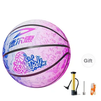 DEERWAY Rubber Basketball Blue Pink Size 5 Street Training Competition Kids'