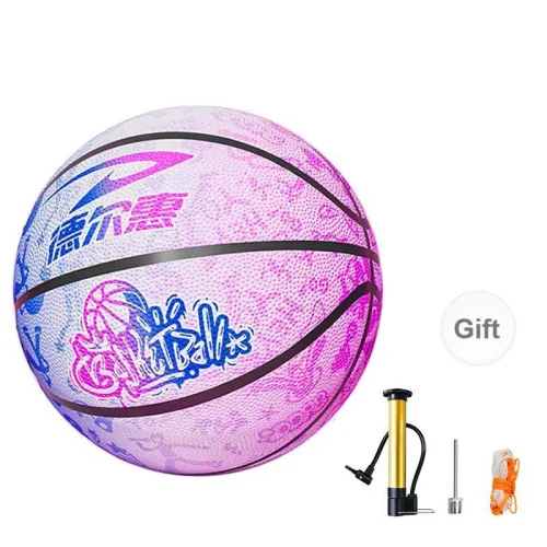 DEERWAY Rubber Basketball Blue Pink Size 5 Street Training Competition Kids'
