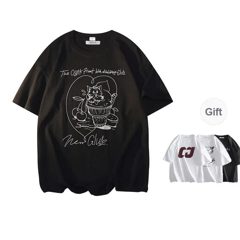 OGEK T Shirt Unisex White Comes With Random Print T Shirt-2