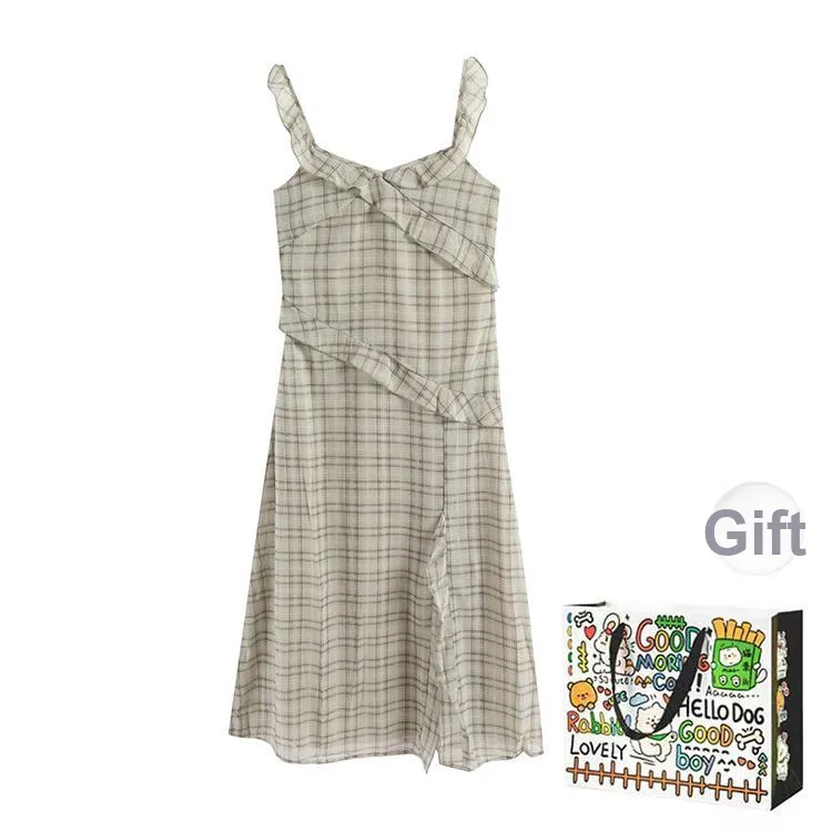 ZVJH Slip Dress Women's Yellow Green