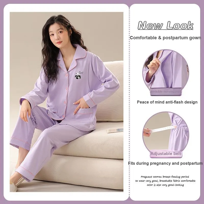 OUSHIBO Pajama Set Women's Purple-2