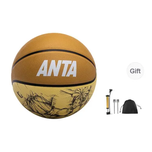 Anta Rubber Basketball Yellow Brown Size 7 Training Match