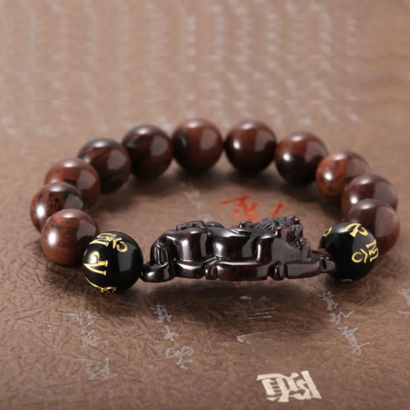 WINY Gold Thread Obsidian Bracelets Men's-2
