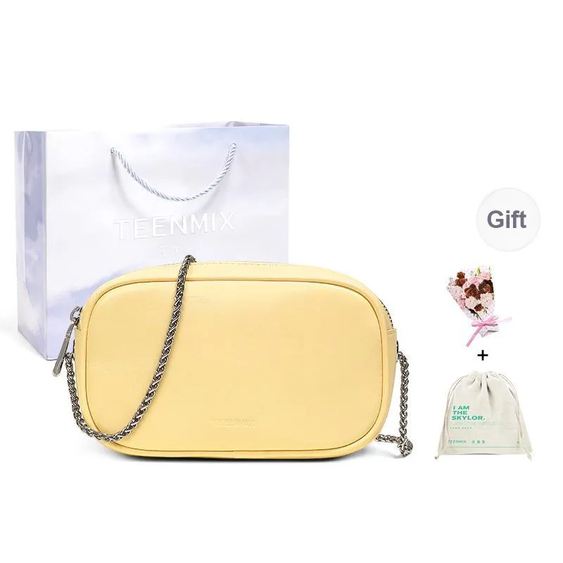 Teenmix Cow Leather With Synthetic Leather Chain Bag, Cell Phone Pouch, Shoulder Bag, Crossbody Bag Women's Multicolor-10