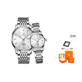 OLEVS Heart-to-Heart Knot Collection Mechanical Movement Watch Unisex White Dial