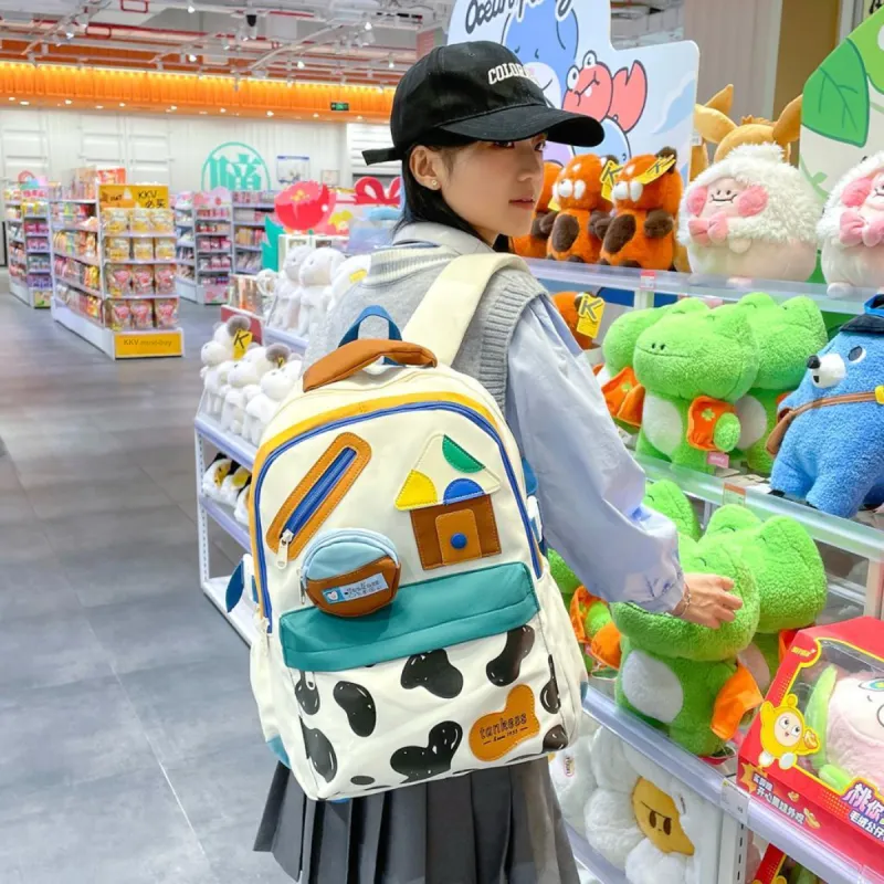 WICKBUEN Nylon Backpack Regular Unisex White/Yellow-1